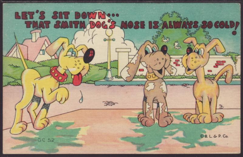 Let's Sit Down,Dog Comic Postcard