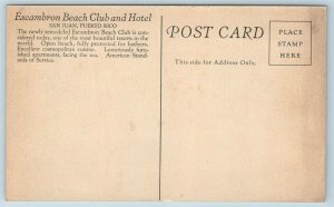 Postcard Puerto Rico San Juan Escambron Beach Club and Hotel c1940s X3