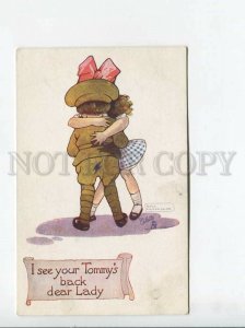 3176022 WWI Tommy back Kiss by RICHARDSON Vintage TUCK #8486 PC