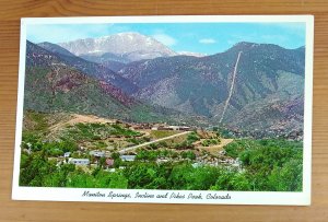 Manitou Springs Incline And Pikes Peak Colorado Vintage Postcard (H1E)