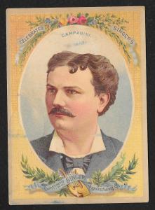 VICTORIAN TRADE CARD Singer Sewing Co 'Celebrated Singers Campanini' Man