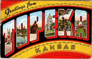Postcard TOURIST ATTRACTION SCENE Topeka Kansas KS AM5326