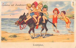 US3025 Groeten uit Zandvoort Ezelrijden Riding Donkey Beach Plage netherlands