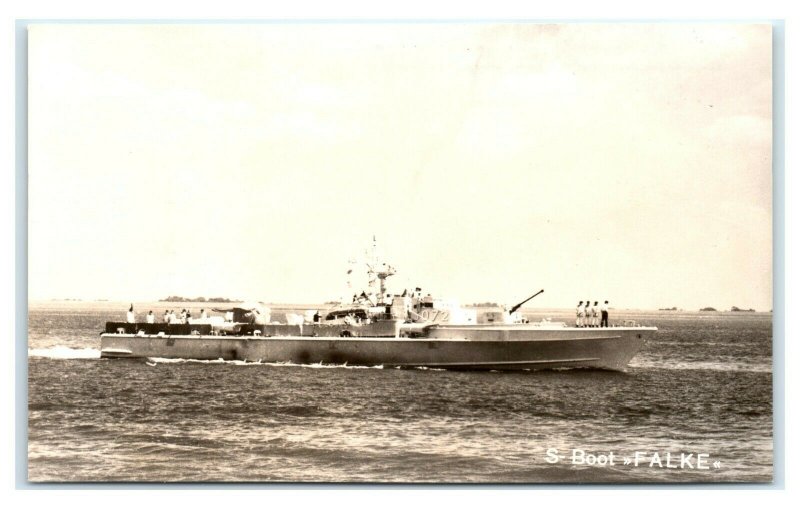 Postcard Schnellboot Falke, German Navy RPPC T25