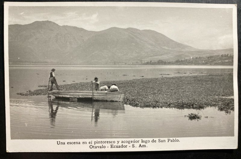 Mint Ecuador Real Picture Postcard RPPC Otavalo San Pablo Lake Scene 