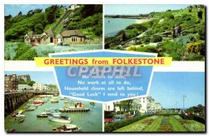 Modern Postcard Greetings from Folkestone