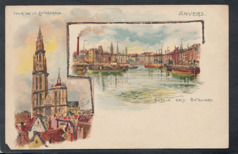 Belgium Postcard - Antwerp / Anvers - Tour De La Cathedrale, Bassin Des... T9930 