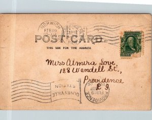 House RPPC postmark Providence RI Norwich CT postcard 1906