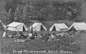 Weld ME Camp Maranacook Boys Getting Instructions Tents RP Postcard