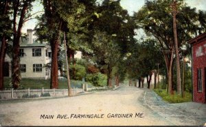 Maine Gardiner Farmingale Main Street 1908
