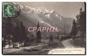 Old Postcard Chamonix and Mont Blanc