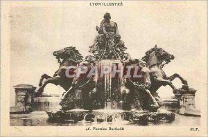 Old Postcard Lyon illustrates fountain bartholdi