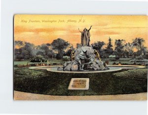 Postcard King Fountain Washington Park Albany New York USA