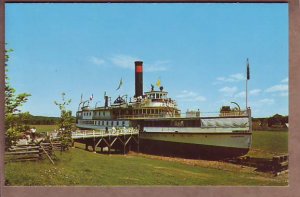 Boat Ship Ticonderoga Postcard Shelburne Museum Shelburne Vermont VT