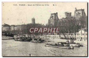 Old Postcard From Paris Quai & # 39Hotel Town