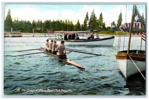 Coeur d'Alene Idaho ID Postcard Coeur d'Alene Boat Club Regatta Canoeing c1910