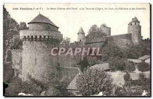 Old Postcard Fougeres Le Vieux Chateau coast North Colgny Towers of Guet Melu...