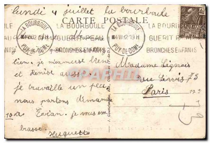 Old Postcard La Bourboule General view and the Funicular