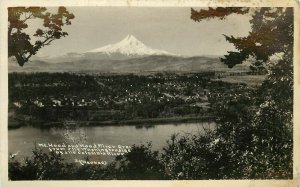 RPPC Mt. Hood & Hood River OR from WA side of Columbia River, Reeves B-1