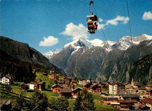 Switzerland Graechen  Sesselbahn Hannigalp Weisshorn Bishorn Barrhoerner 1964