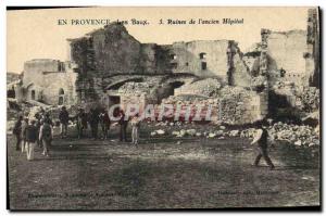 Postcard Old Petanque In Provence Les Baux of Ruins & # 39ancien hospital