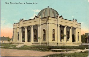 Postcard OK Durant - First Christian Church