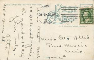 Madison Wisconsin~Yahara Parkway~Flowered Path Along River~1911 Postcard 