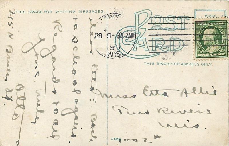 Madison Wisconsin~Yahara Parkway~Flowered Path Along River~1911 Postcard 