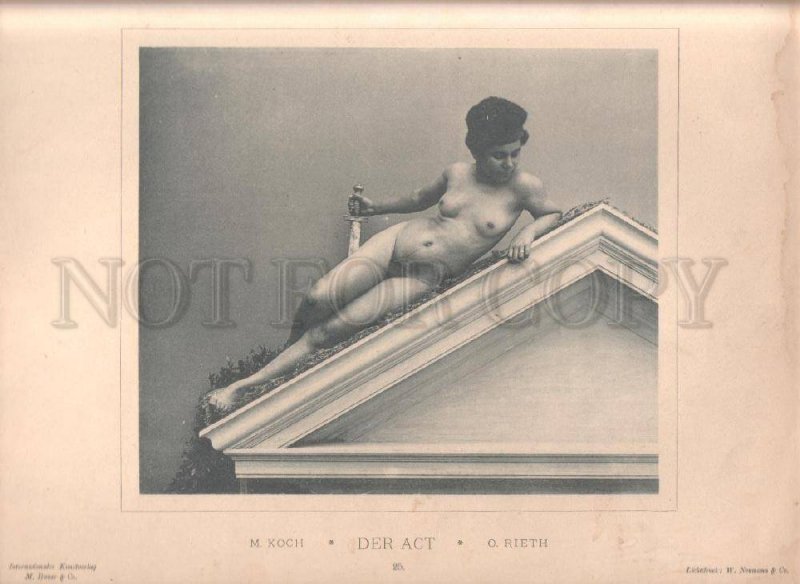 092696 GERMAN ART NOUVEAU Koch Rieth NUDE RISQUE GIRL #25