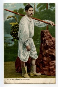 493149 Portugal Madeira fruit vendor in national dress Vintage postcard