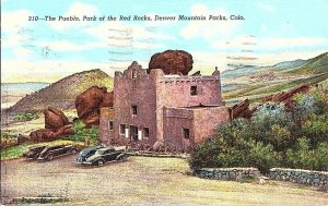 The Pueblo Park of the Red Rocks Denver Mtn. CO Postcard Standard View Card