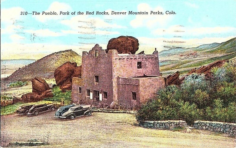 The Pueblo Park of the Red Rocks Denver Mtn. CO Postcard Standard View Card  