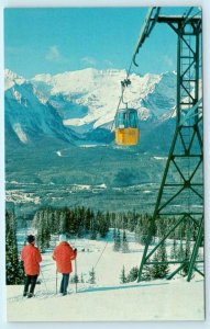 LAKE LOUISE, Alberta Canada ~ SKIERS Ski Lift Snowy Winter  Postcard