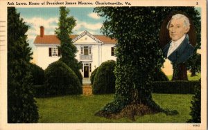 Ash Lawn Home of President James Monroe VA Vintage Postcard Standard View Card