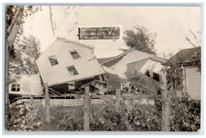 1908 Cyclone Tornado Disaster Charles City Iowa IA RPPC Photo Antique Postcard