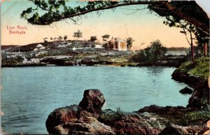 Lion Rock Landmark Bermuda Scenic Tropical Landscape DB Postcard 