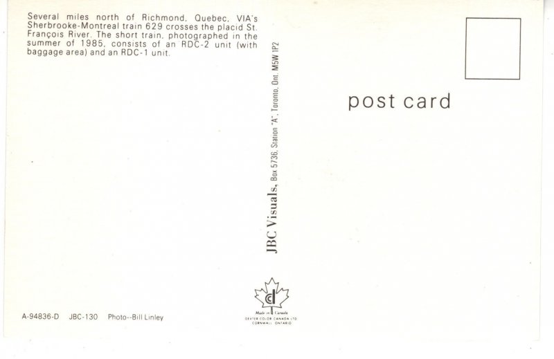 VIA Sherbrooke Montreal Train, St Francois River Bridge, Quebec