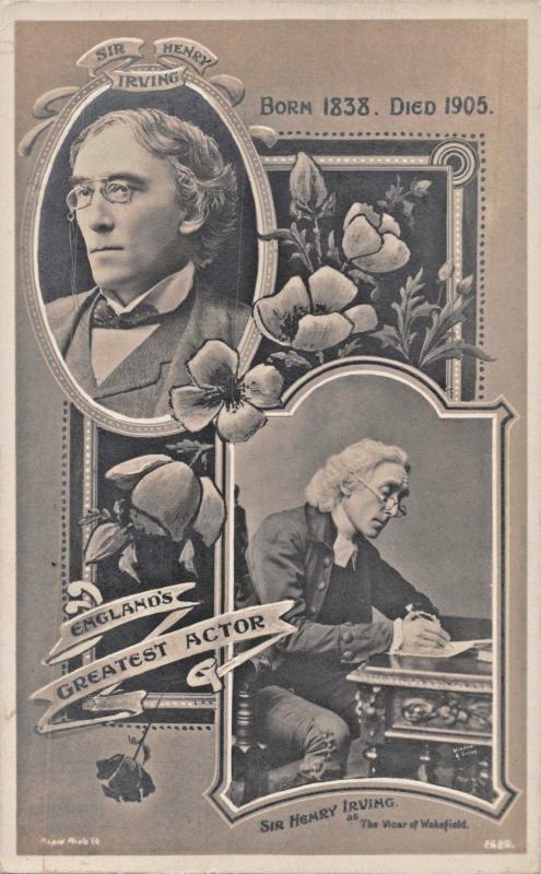 SIR HENRY IRVIN~ENGLAND'S GREATEST VICTORIAN ACTOR-RAPID PHOTO POSTCARD