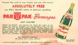 Vintage Postcard Partpak Beverages Promotion Nehi Products Fresno California CA