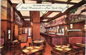 NY, NYC New York City  HOTEL WOODSTOCK  Tap Room/Bar/Lounge  ca1940's Postcard