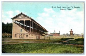c1910 Grand Stand Maine State Fair Grounds Stadium Field Lewiston Maine Postcard