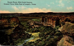 Texas Langtry Mile Creek Canyon Sunset Route Curteich