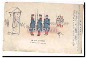 Old Postcard Militaria The word & # 39ordre The difficult na laugh (soldiers)...