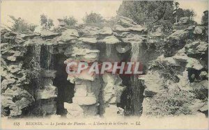 Postcard Old Rennes Jardin des Plantes the Cave Entrance