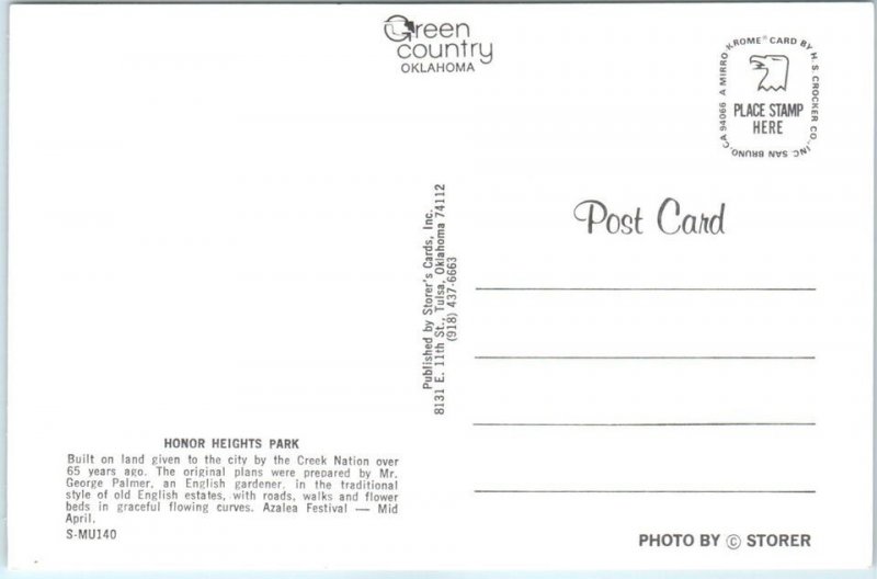 M-77890 Honor Heights Park Muskogee Oklahoma