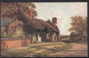 Leicestershire Postcard - Old Cottages, Evington, Near Leicester  A8570