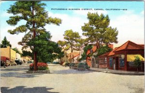 Picturesque Business District Carmel  California Postcard - Unposted