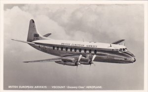 British European Airways Viscount Discovery Class Aeroplane Real Photo