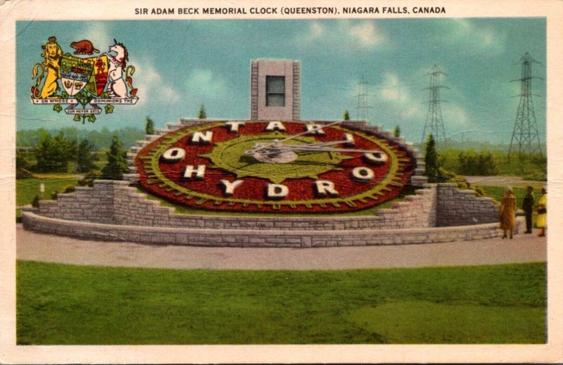 Canada Niagara Falls Sir Adam Beck Memorial Clock 1953