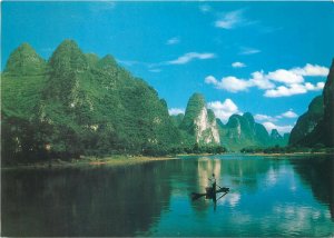 Postcard Asia China Spindrift stonn Qin Jie lake view